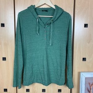 PRANA hooded button popover sweatshirt